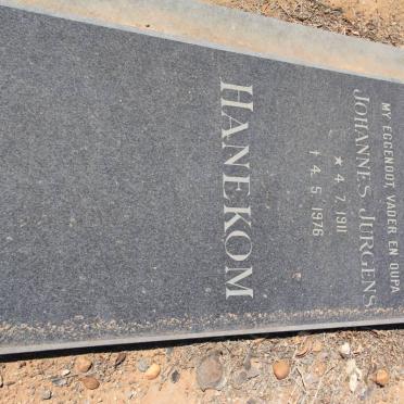 HANEKOM Johannes Jurgens 1911-1976