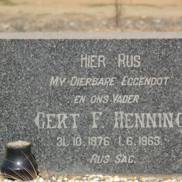 HENNING Gert F. 1876-1963