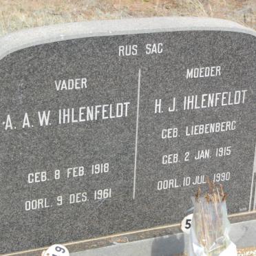 IHLENFELDT A.A.W. 1918-1961 &amp; H.J. LIEBENBERG 1915-1990