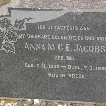 JACOBS Anna M.C.E. nee NEL 1906-1956