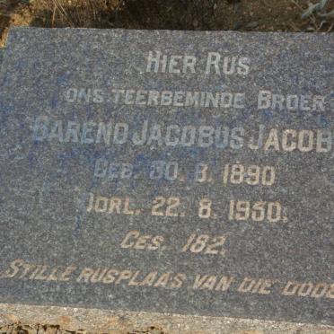 JACOBS Barend Jacobus 1890-1950
