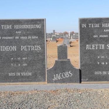 JACOBS Gideon Petrus 1917-1971 &amp; Aletta Sophia 1920-1997