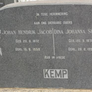 KEMP Johan Hendrik Jacob 1872-1959 &amp; Dina Johanna Susanna 1878-1956