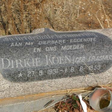 KOEN Dirkie nee ERASMUS 1931-1959