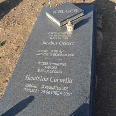 KRUGER Jacobus Ockert 1916-2000 &amp; Hendrina Cornelia 1928-2001
