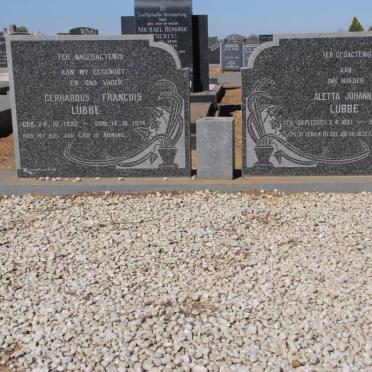 LUBBE Gerhardus Francois 1892-1974 &amp; Aletta Johanna du PLESSIS 1897-1978