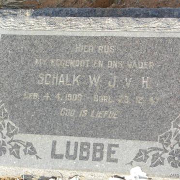 LUBBE Schalk W.J.v.H. 1909-1947