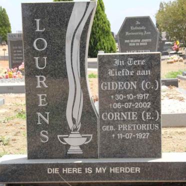 LOURENS Gideon C. 1917-2002 &amp; Cornie E. PRETORIUS 1927-