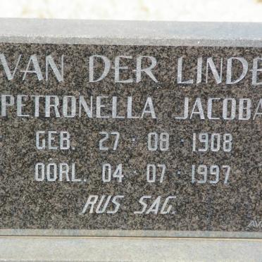 LINDE Petronella Jacoba, van der 1908-1997