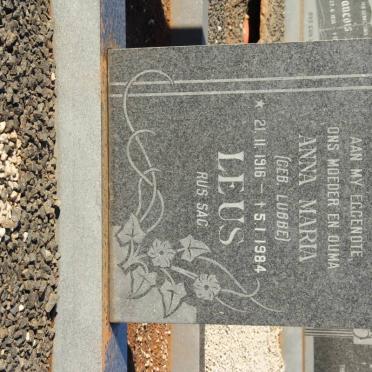 LEUS Alwyn Petrus 1916-1987 &amp; Anna Maria LUBBE 1916-1984