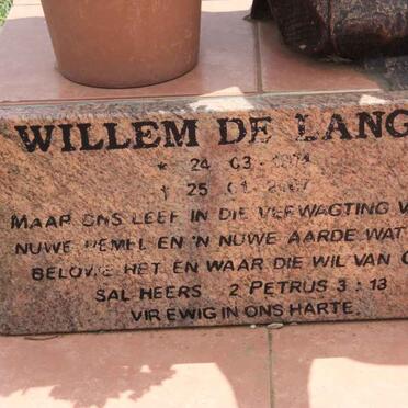 LANGE Willem, de 1974-2007