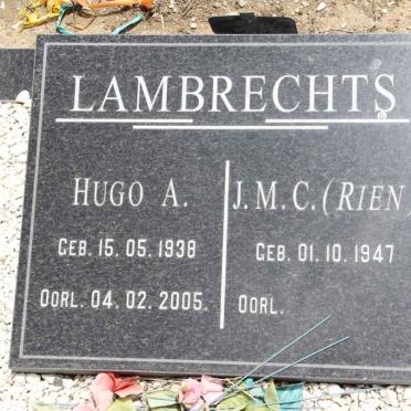 LAMPRECHTS Hugo A. 1938-2005 &amp; J.M.C. 1947-