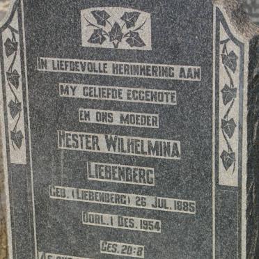 LIEBENBERG Hester Wilhelmina nee LIEBENBERG 1885-1954