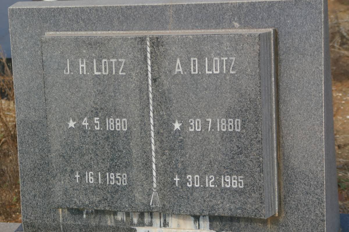 LOTZ J.H. 1880-1958 &amp; A.D. 1880-1965