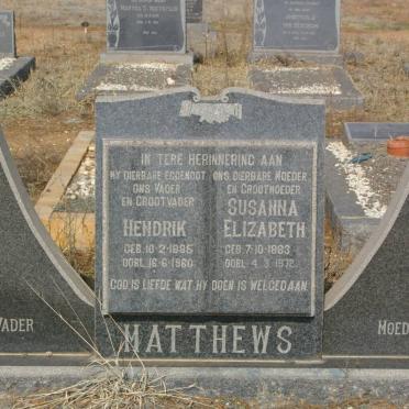 MATTHEWS Hendrik 1885-1960 &amp; Susanna Elizabeth 1883-1972