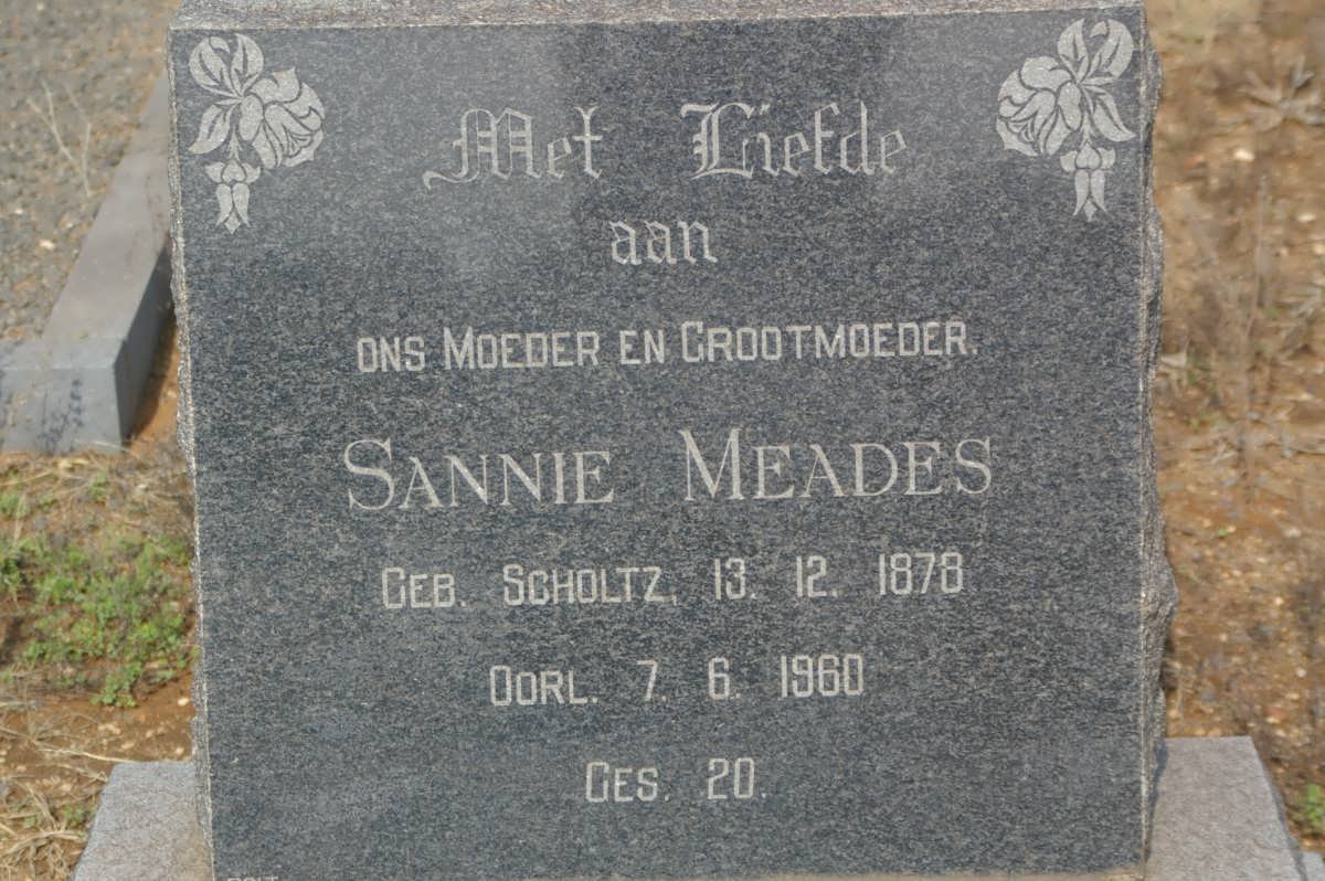 MEADES Sannie nee SCHOLTZ 1878-1960