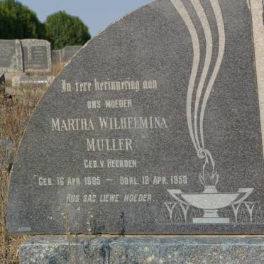 MULLER Martha Wilhelmina nee VAN HEERDEN 1885-1950