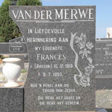 MERWE Frances, van der nee BASSON 1919-1993