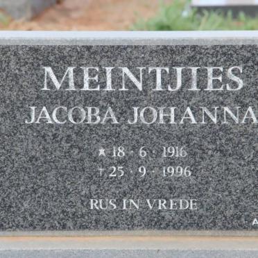 MEINTJIES Jacoba Johanna 1916-1996