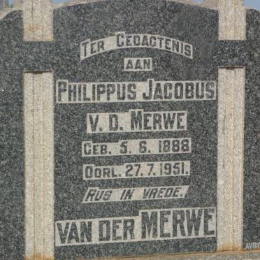 MERWE Philippus Jacobus, v.d. 1888-1951