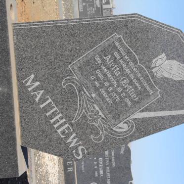 MATTHEWS Michael 1914-1990 &amp; Aletta VAN NIEKERK 1919-1973