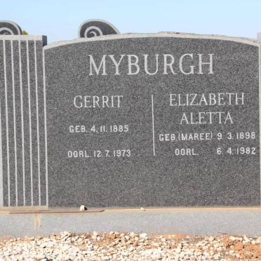 MYBURGH Gerrit 1885-1973 &amp; Elizabeth Aletta MAREE 1898-1982
