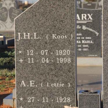 NEL J.H.L. 1920-1998 &amp; A.E. 1928-
