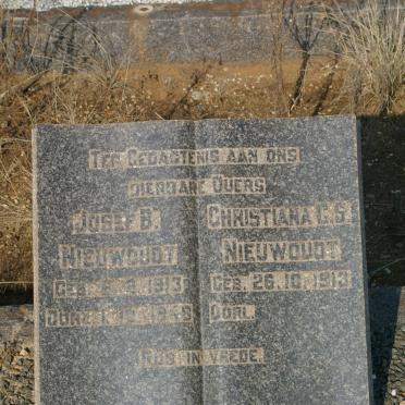 NIEUWOUDT Josef B. 1913-1948 &amp; Christiana G.S. 1913-