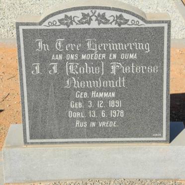 NIEUWOUDT J.J. Pieterse nee HAMMAN 1891-1978