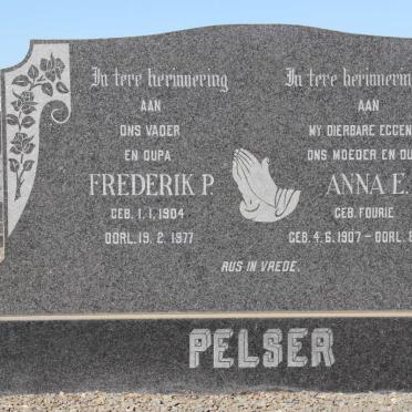 PELSER Frederik P. 1904-1977 &amp; Anna E. FOURIE 1907-1974