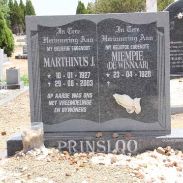 PRINSLOO Marthinus J. 1927-2003 &amp; Miempie DE WINNAAR 1928-