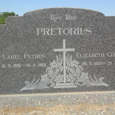 PRETORIUS Carel Petrus 1892-1969 &amp; Elizabeth Cornelia 1900-1989
