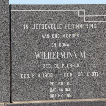 POTGIETER Wilhelmina M. du PLESSIS 1908-1977