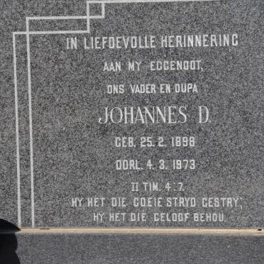 POTGIETER Johannes D. 1898-1973 &amp; Wlihelmina M. du PLESSIS 1908-1977