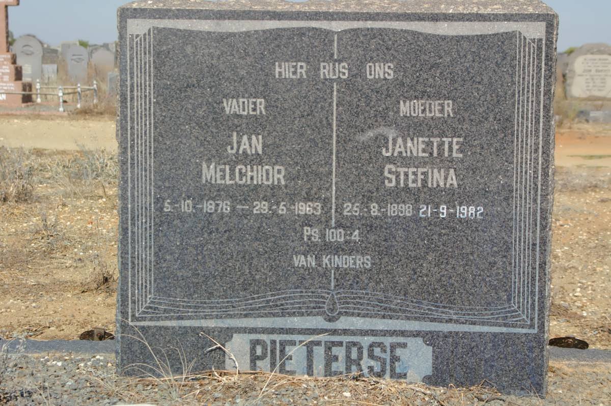 PIETERSE Jan Melchior 1876-1963 &amp; Janette Stefina 1898-1982