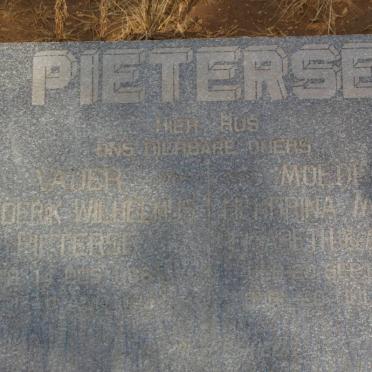 PIETERSE Frederik Wilhelmus 1881-1954 &amp; Hendrina Maria Elizabeth FOURIE ?-1953