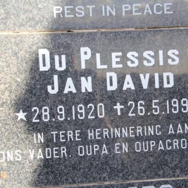PLESSIS Jan David, du 1920-1999