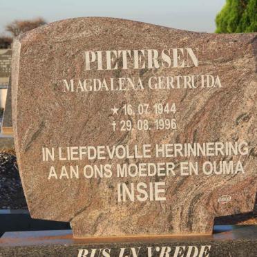 PIETERSEN Magdalena Gertruida 1944-1996