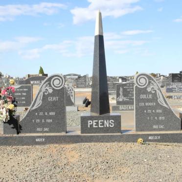 PEENS Gert 1899-1984 &amp; Dollie BEKKER 1896-1979