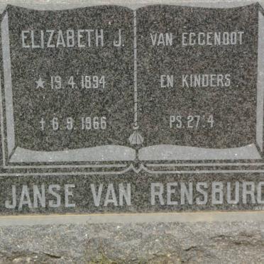 RENSBURG Elizabeth J., Janse van 1894-1966