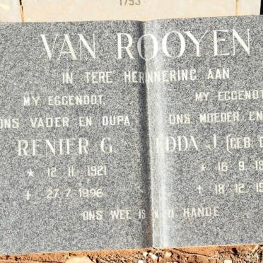 ROOYEN Renier G., van 1921-1996 &amp; Edda J. GAGIANO 1915-1984