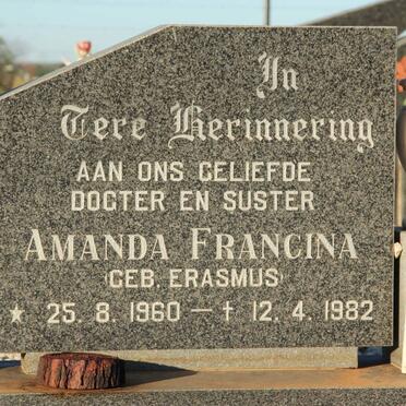 REYNECKE Amanda Francina nee ERASMUS 1960-1982