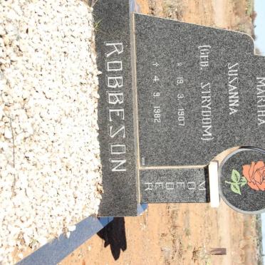 ROBBESON Martha Susanna nee STRYDOM 1907-1982