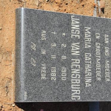 RENSBURG Maria Catharina, Janse van 1900-1982