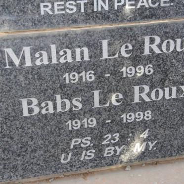 ROUX Malan, le 1916-1996 &amp; Babs 1919-1998