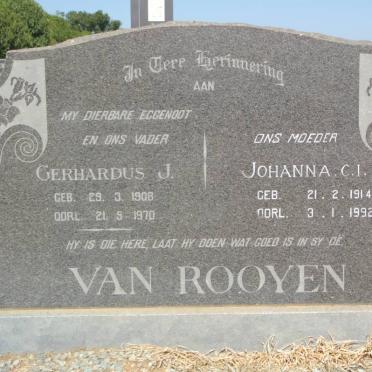 ROOYEN Gerhardus J., van 1908-1970 &amp; Johanna C.I.S. 1914-1992