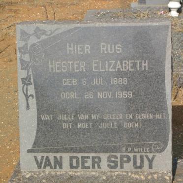 SPUY Hester Elizabeth, van der 1888-1959