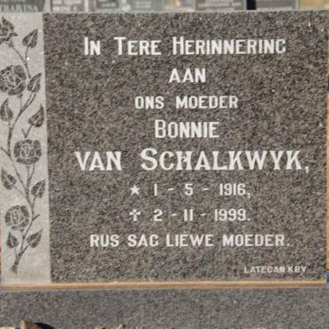 SCHALKWYK Bonnie, van 1916-1999