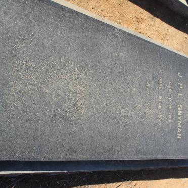 SNYMAN J.P.L. 1881-1977