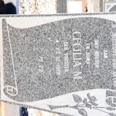 SAAYMAN Cecilia M. nee VORSTER 1920-
